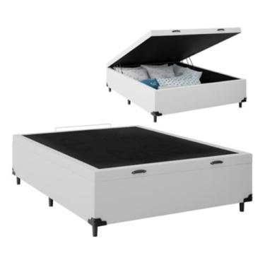 Imagem de Cama Box Baú Casal Sintético Corino (Branco)