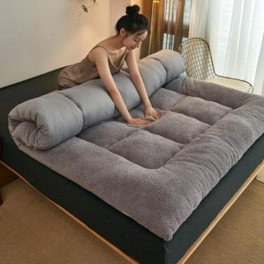 Imagem de KUGGKKTP Futon Colchão Tatami Tapete de Dormir Colchão Dobrável Colchão Japonês Dobrável Colchão de Campismo Portátil Antiderrapante e Respirável Twin Full Queen para Sofá de Campismo