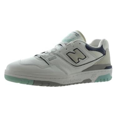 Imagem de New Balance Tênis masculino 550, Branco puro/cinza/cinza/branco, 12 Women/10.5 Men