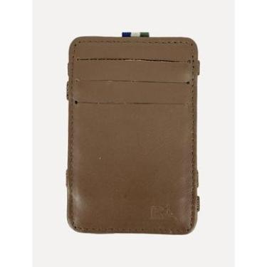 Imagem de Carteira Reserva Masculina Couro Neutral Mágica Marrom-Masculino