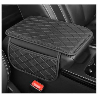 Imagem de Salior Capa de console central de carro alargada com 2 bolsos laterais, capa de couro para descanso de braço para organizadores de carro e armazenamento com proteção total, acessórios multifuncionais