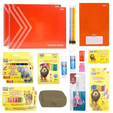 Imagem de Kit Material Escolar Infantil Unificado 3 a 4 Anos Lista SME - DEZdeDE