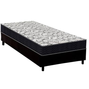 Imagem de Conjunto Box Solteiro: Colchão Espuma Ortobom D45 Airtech 150 + Base Crc Suede Black (7...
