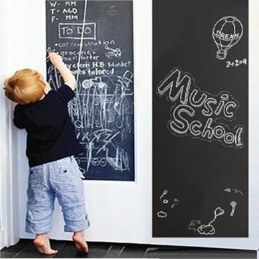 Imagem de Papel de Parede Lousa Quadro Negro Adesivo 4 metros Preto