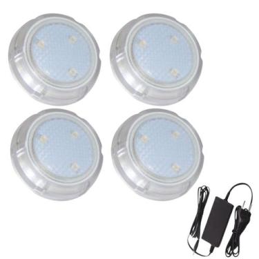 Imagem de Kit 4 Hiper Led 6W Branco Policarbonato Piscina Alvenaria - Brustec