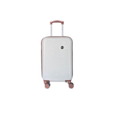 Imagem de Mala de Bordo 10KG ABS Padrão Anac Giratória Viagem Flórida (Branca C/Marrom)