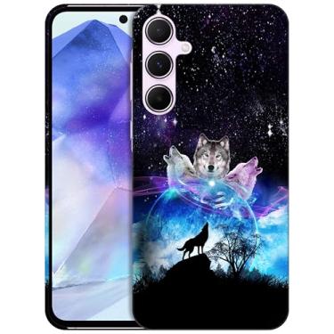Imagem de GlamCase Capa para Samsung Galaxy A35 5G, Galaxy A35 5G - Space Galaxy Wolf Face Impresso Slim & Elegante Bonito Plástico Rígido Snap On Capa Protetora Designer Traseira para Celular para Samsung A35