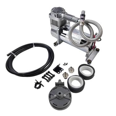 Imagem de Compressores de ar resistentes de 12 V 200 PSI a bordo | Ajuste universal para buzina de ar de caminhão, carro, trem, kit de saco de suspensão | Serve para todos os veículos de 12 V, como caminhonete