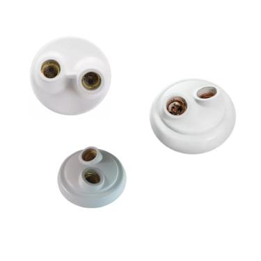 Imagem de Plafon Duplo Bocal Porcelana Resistente Soquete Sobrepor