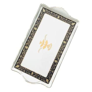 Imagem de Bandeja doméstica de cerâmica, bolo retangular prático e bandeja de frutas - bandeja azul clássica