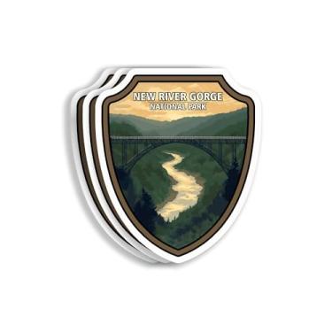 Imagem de (Pacote com 3 3 x 3) Adesivos New River Gorge National Park - Adesivo à prova d'água do Parque Nacional - Adesivo de parques de viagem - Adesivo Stormlight Archive - Decalque Bookish para garrafa de