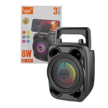 Imagem de Caixa de Som Bluetooth, 8W, Alto-falante 3 Polegadas, LED RGB, Suporte para Celular, Bateria 1200mAh, Preto