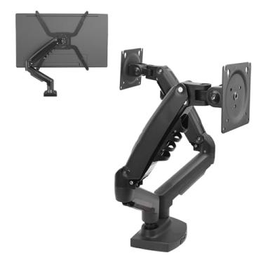 Imagem de Monitor Duplo Stand por 17-27 Polegadas, Altura do Monitor Ajustável Suporte para 2 Monitores, Cada Braço Segura até 19,8 Libras, Montagem Vesa Ajustável, Preto