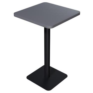 Imagem de Mesa Bistrô Alta Quadrada - Metalon Preto - Casa Decor Lis
