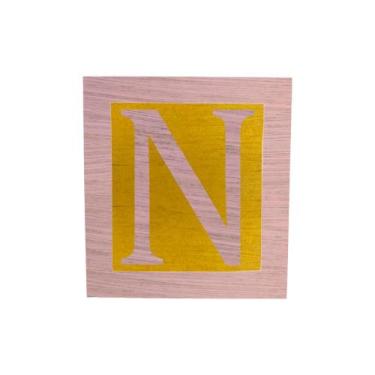 Imagem de Cubo Amarelo Letra Rosa Bebê com Aplique Festa Chá de Bebê Decoração 8