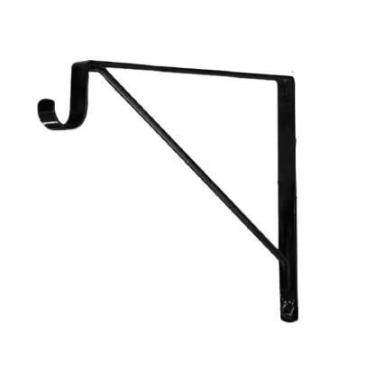 Imagem de Cantoneira Mão Francesa Reforçada Para Varão Preta 26x32cm Até 60kg - 