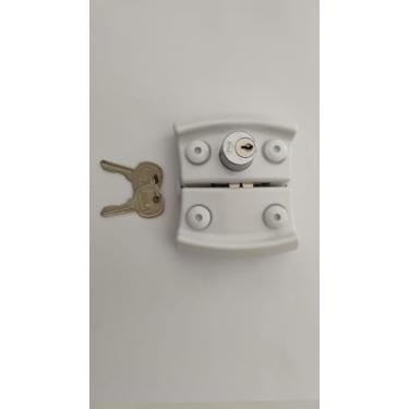Imagem de FECHADURA KIT 15 VIDRO VIDRO 4F BRANCO HELA BATE FECHA MINI CHAVE (Branco)