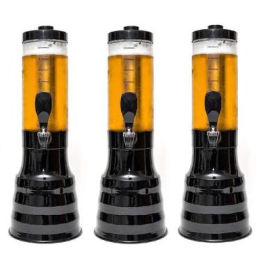 Imagem de 3 Torre De Chopp Beer 2.2 Litros Giratória C/6 Tubo Gelante - FULL SHO