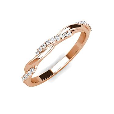 Imagem de VIFE Anéis de casamento banhados a ouro 18 K para mulheres CZ zircônia cúbica corda torcida anel de compromisso empilhável aliança eternidade para mulheres, 7, Banhado a ouro 18K, Zircônia cúbica