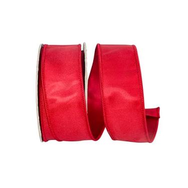 Imagem de Reliant Ribbon Fita de cetim iridescente com borda com fio, vermelha