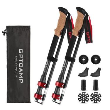 Imagem de Bastões de caminhada GPTCAMP Folding Travel Walking Stick, 2 peças ver