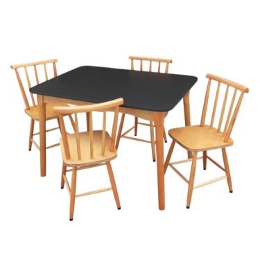 Imagem de Jogo De Jantar Colonial Brisa Mesa 110x80cm 04 Cadeiras Mel, Rustico T