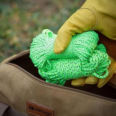 Imagem de Tenda de acampamento corda à prova de vento cordão refletivo alto brilho corda fluorescente refletiva dossel cordão de aterramento fixo