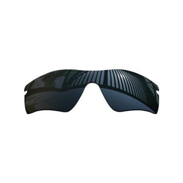 Imagem de MYCOURAG Lentes de reposição polarizadas com proteção UV para óculos de sol Oakley Radar Path/Radar Path Asian Fit (AF) – Preto sólido polarizado