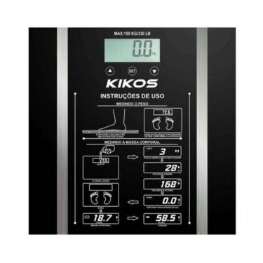 Imagem de Balança Digital Corporal Ison Mede Gordura, Água e Peso Até 150 Kg Vidro Temperado Kikos Ty51