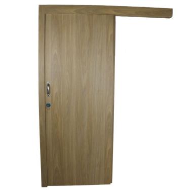 Imagem de Kit Porta de Madeira de Correr Completa 213x60cm Batente 16cm Freijó