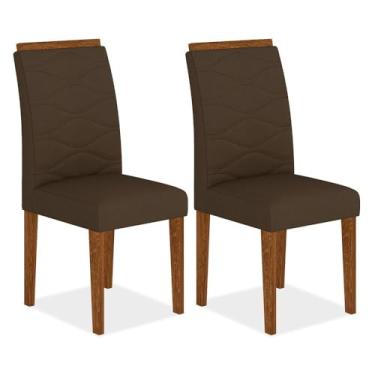 Imagem de Kit 2 Cadeiras Estofadas Everest Comfort Freijó/suede Marrom - M.a Freijó/suede Marrom