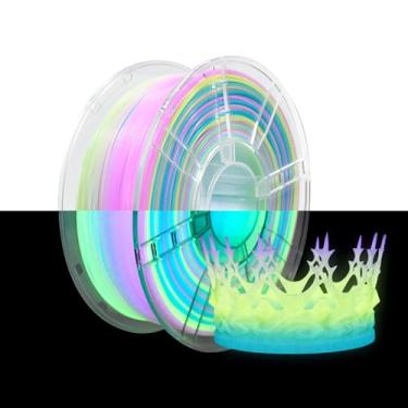 Imagem de iBOSS Filamento Rainbow 3D PLA PRO 1,75 mm +/- 0,02 mm, 1 kg de filamento para impressora 3D Glow Rainbow PLA+ que muda de cor, multicolorido, durável, filamento PLA Plus para impressoras 3D FDM