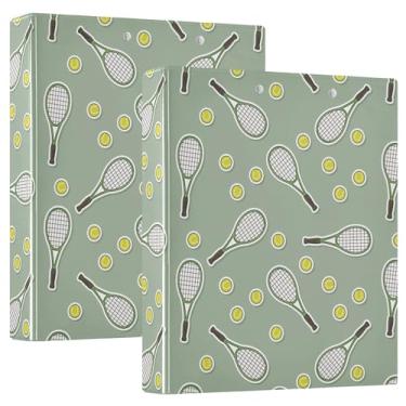 Imagem de Fichário redondo de bolas de tênis, 3 cm, verde sálvia, 3 anéis, para escritório, escola, material de trabalho, pasta de arquivos, capacidade para 200 folhas