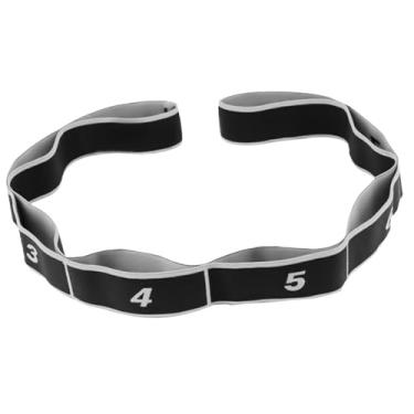 Imagem de Aymzbd 8 segmentos Stretch Strap Resistance Band para malhar Pilates Home Gym Elastic tira para parte inferior do corpo traseiro, Preto