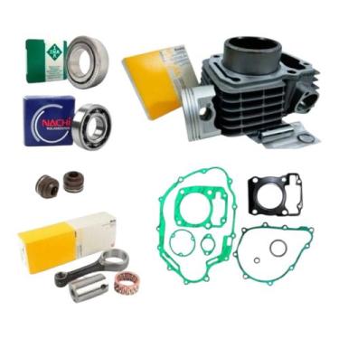 Imagem de Kit Cilindro PISTAO BIELA JUNTAS RETENTOR HONDA Fan 2009/17 - METAL LE