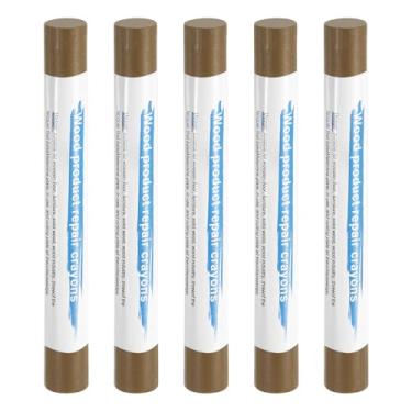 Imagem de HARFINGTON 5 peças de bastões de enchimento de madeira, cera de madeira, retoque de móveis, gizes de cera para reparo de madeira, madeira tecnológica K