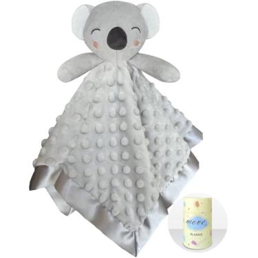 Imagem de MOVEPAI Koala Loveys Security Blanket for Baby Boy Girl, 16" Soft Lovie for Babies, Snuggle Toy Stuffed Animal Gifts for Birthday Baby Shower
