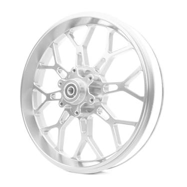 Imagem de BeaxTurbo Racing Upgrade Parts CNC Aluminum Front Wheel hub-Blue Rocket Design for losi promoto mx 1/4 (Silver)