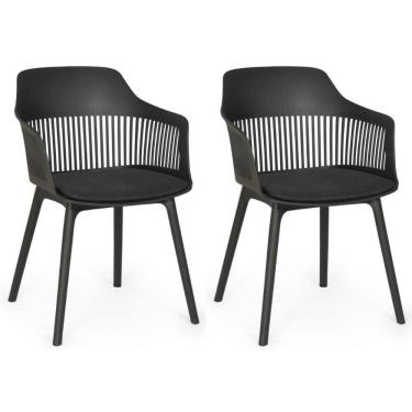 Imagem de Kit 2 Cadeiras De Jantar Estofada Marcela - Preto