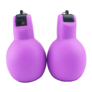 Imagem de YIJU 2 apitos de aperto manual para treinadores, apito esportivo para treinamento de futebol americano em casa e na escola, para ambientes internos e, Roxo