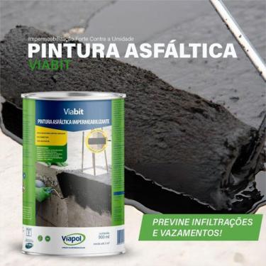 Imagem de Pintura Asfaltica Impermeabilizante Metal Madeira Viabit 1L - Viapol, 