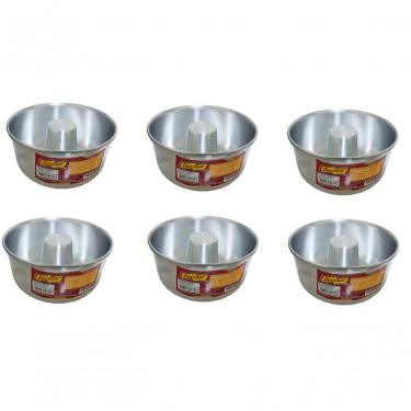 Imagem de Kit 6 Formas Assadeiras De Pudim De Alumínio Grosso 16x8cm