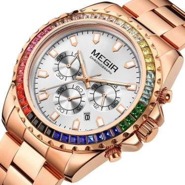 Imagem de Relógio Masculino De Quartzo Smael 2227g à Prova D'água Ouro Rose