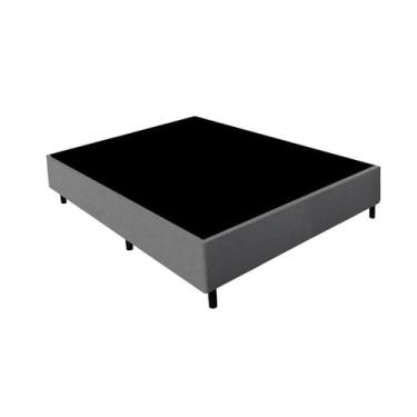 Imagem de Base Cama Box Casal Gazin 138x188x27cm Suede Linho Grafite