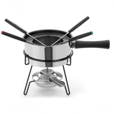 Imagem de Aparelho De Fondue 9 Peças Panela De Aço Inox 1 Litro Para Carne Conjunto Serviço Kit óleo