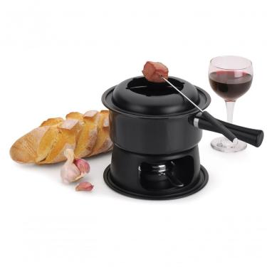 Imagem de Aparelho De Fondue 11 Peças Panela Esmaltado De 1,4 Litros Lugano Carne Queijo Chocolate Conjunto