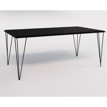 Imagem de Mesa Eames Clips De Ferro Preto Tampo Retangular Preto 135X75