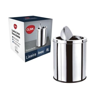 Imagem de Lixeira Basculante Em Aço Inox 8l