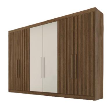 Imagem de Guarda Roupa 6 Portas 4 Portas Ripadas Potente com Ripado MDF - Móveis Europa