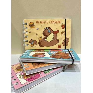 Imagem de Livro Colorir Capivaras Capa Dura Caderno Inteligente 50